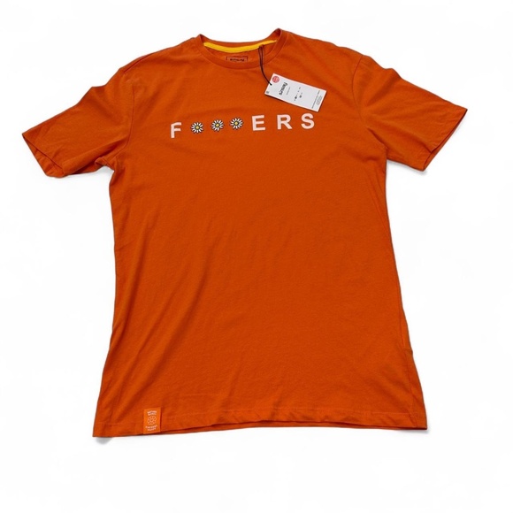 NWT Sinsay Shirt Mens S Orange Flowers Embroidered Summer Vibes Tee - Picture 1 of 5